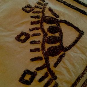 Cotton chenille duvet cover with pillow shams.  Rich forest green